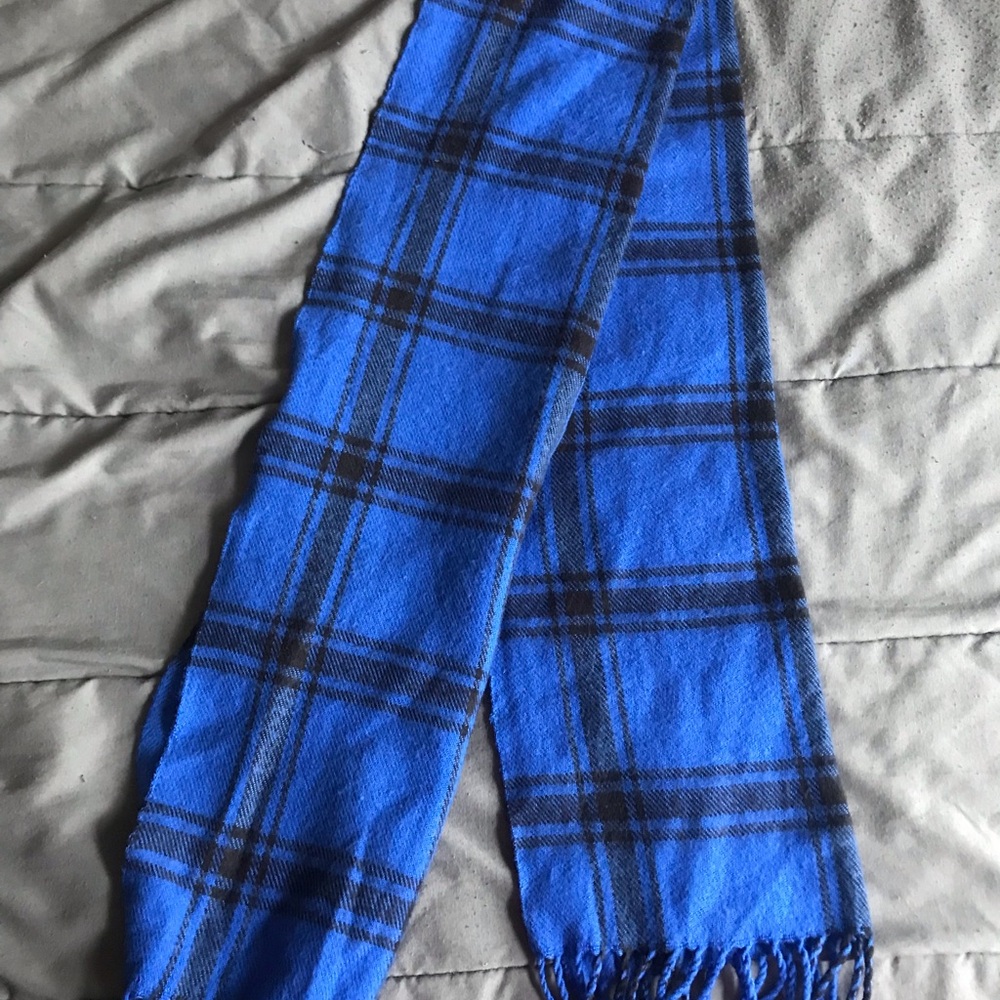 Blue & Black Plaid Scarf